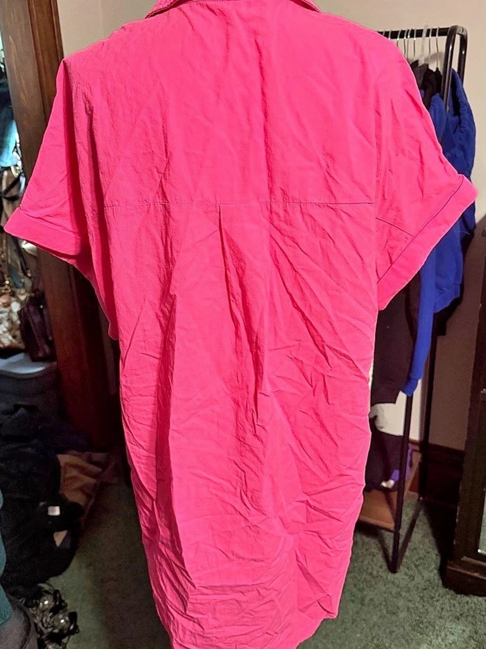 Pink Button Front Top Size Large - Picture 2 of 6